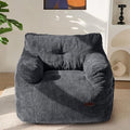 MAXYOYO Bean Bag Chair, Tufted Bean Bag Couch Lazy Chair, Living Room Sofa Couch with Filler for Adult Teens Kids, Corded Fabric Accent Sofa for Bedroom Dorm, Dark Grey