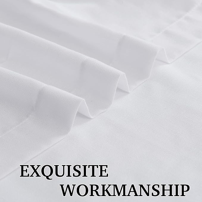 RYB HOME White Linen Curtains 90 inches Long, Semi Sheer Light Filtering Back - Image 4