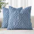 decorUhome Throw Pillow Covers 18x18 Inch Set of 2, Soft Plush Faux Wool Dusty by decorUhome