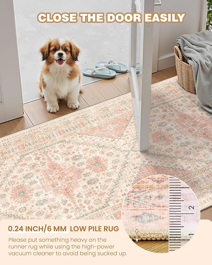 Kitchen Runner Rug Non Slip Washable 2.5x10, Soft Ultra-Thin Entryway Rug - Image 4