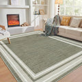 OPPODREAM Border Soft Area Rugs 6x9, Washable Brown Rug by OPPODREAM
