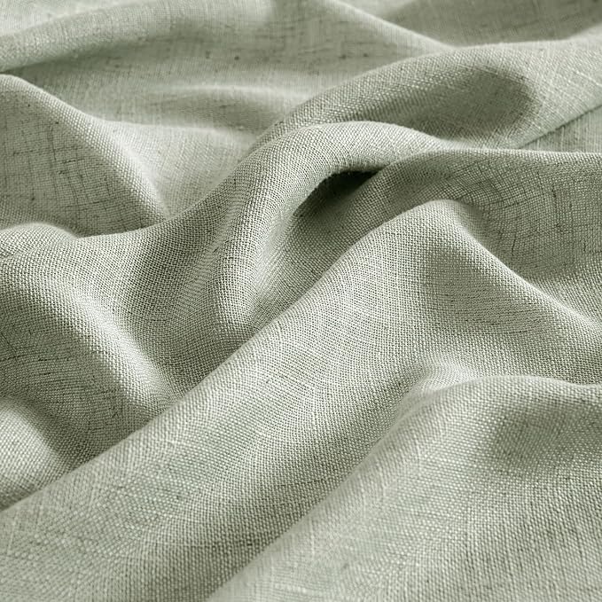 MIULEE Sage Linen Curtains 96 Inch Length 2 Panels - Image 4