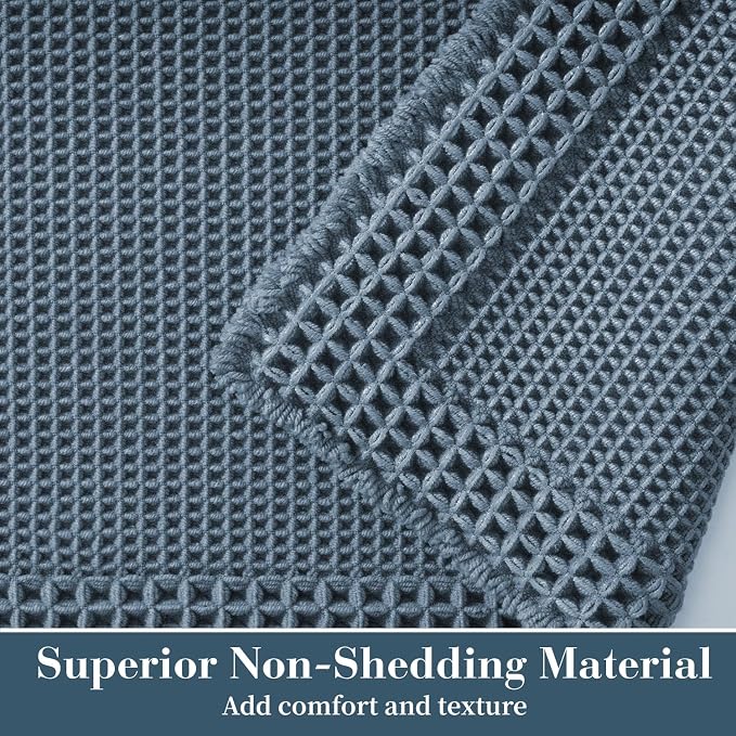RESARE Waffle Bath Rug for Bath, Super Absorbent Non Slip Machine Washable - Image 2