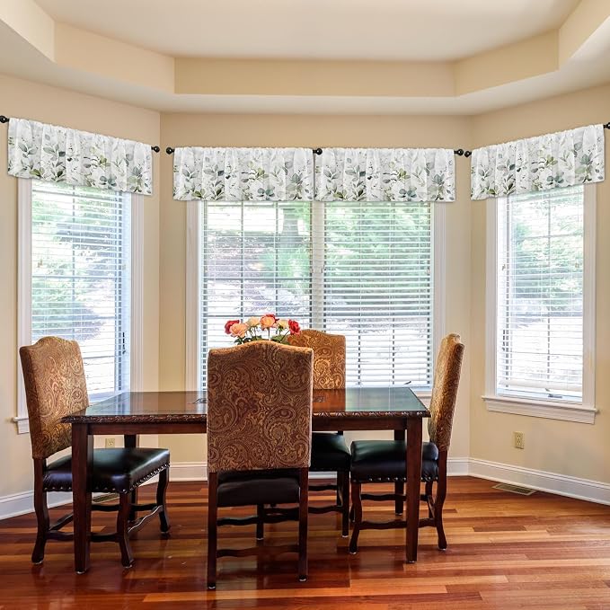 Emvency 4 Pack Valances Window Treatments, 52x18 Inch Rod Pocket Valances - Image 7