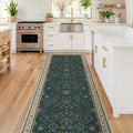 Dark Green 2x5 Kitchen Rug by HazoHaus