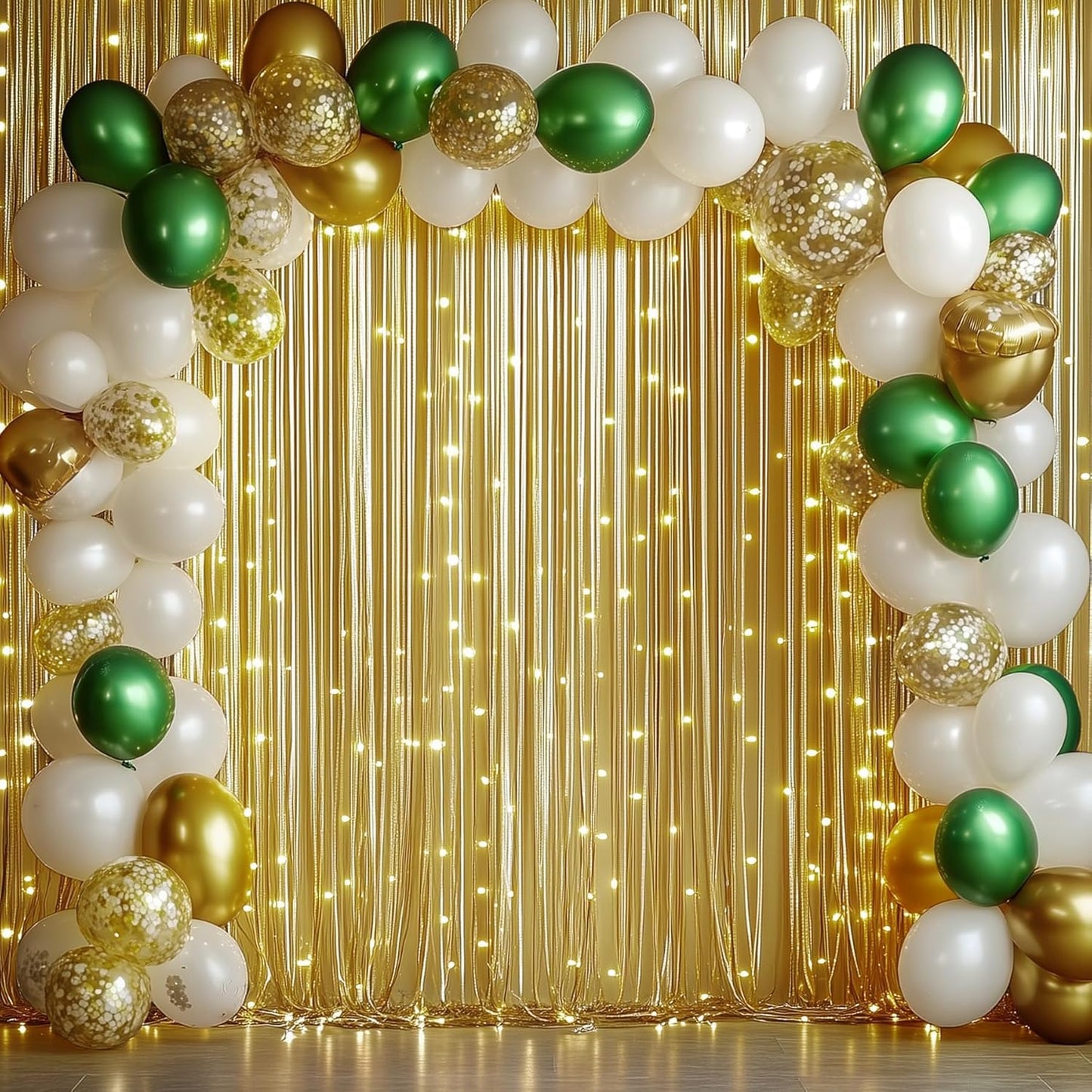 leegleri 30x10ft Thick Gold Glitter Backdrop Curtain Panels for Parties, Wrinkle Free Sparking Sequin Backdrop Drapes, 6 Panels 5x10ft Shimmer Photo Back Drop Cloth for Wedding Birthday Photography