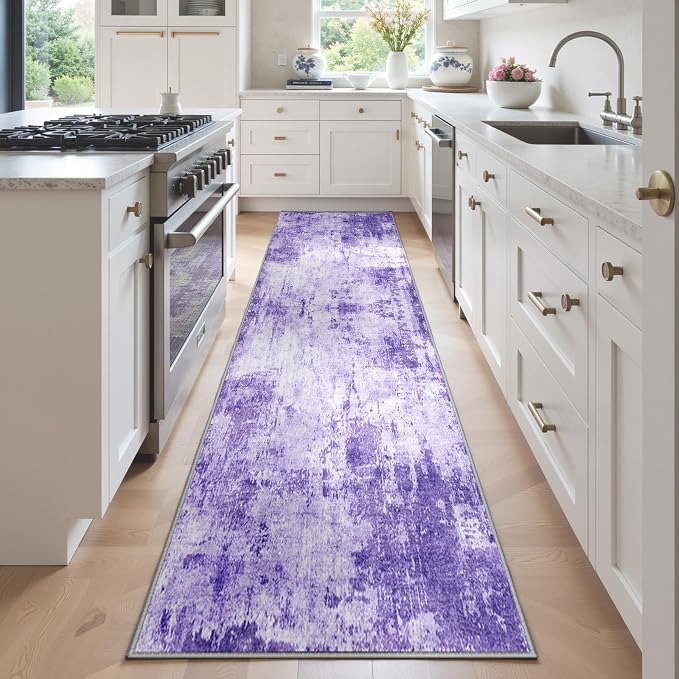 Washable Area Rugs 2'x6' Non-Slip Modern Abstract Soft by RELEANY