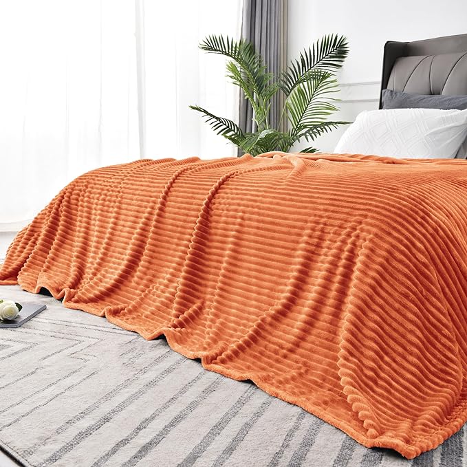 BEDELITE Fleece Blanket King Size – 3D Ribbed Jacquard Soft and Warm Decorative by BEDELITE