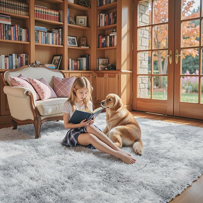 Area Rugs 10x14 Living Room, Shaggy Carpet Soft Plush Furry Bedside Rug Large - Image 6