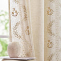 jinchan Belrose Linen Curtains for Bedroom Floral Curtains 72 Inch Length Linen by JINCHAN