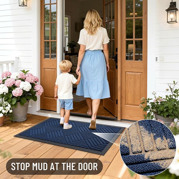 OLANLY Front Door Mat Outside Entrance 59x34, Heavy Duty Sturdy Natural Rubber - Image 6