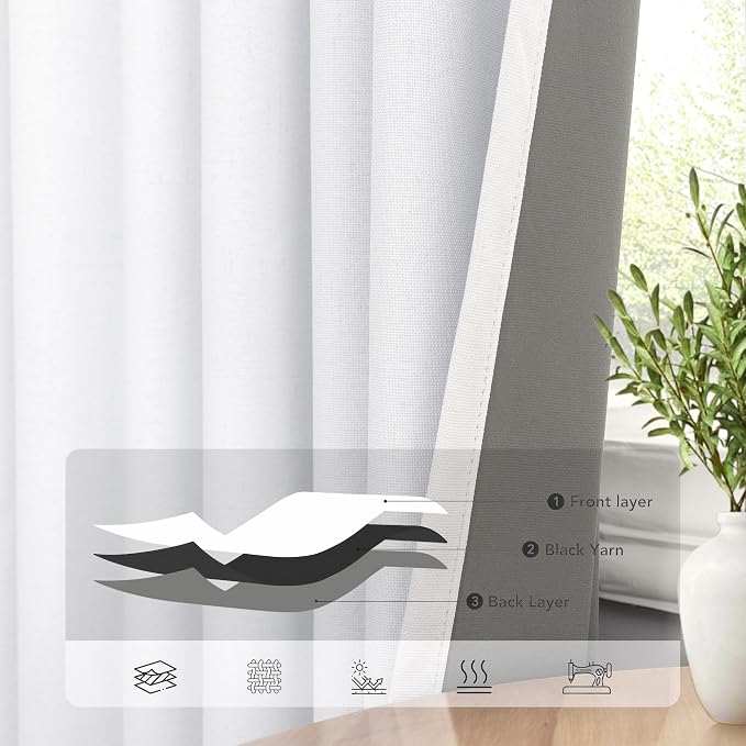 Neutral 10ft Blackout Curtains 120 Inches Long Elegant Cottage Floor Length - Image 5