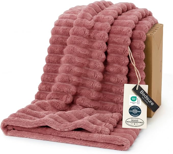 Bedsure GentleSoft Brick Dust Fleece Throw Blanket by BEDSURE
