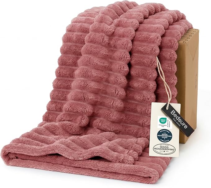 Bedsure GentleSoft Dusty Pink Fleece Blanket by BEDSURE