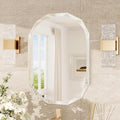 TokeShimi 20x28 Irregular Wall Mirror Beveled, Frameless Mirror Bathroom Stylish, Shatterproof Decorative Oval Bathroom Vanity Mirrored Round Modern for Living Room, Entryway, Restroom