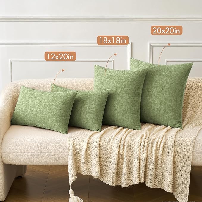 MIULEE Pack of 2 Couch Throw Pillow Covers 20x20 Inch Spring Soft Sage Green - Image 4