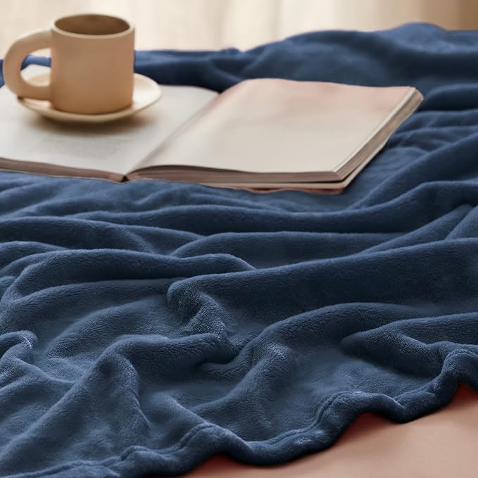 Bedsure GentleSoft Fleece Blankets King Size Mineral Blue - Image 4