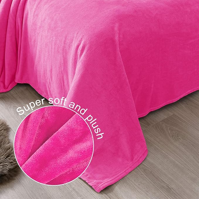 Exclusivo Mezcla Fleece Hot Pink Throw Blanket - Image 5