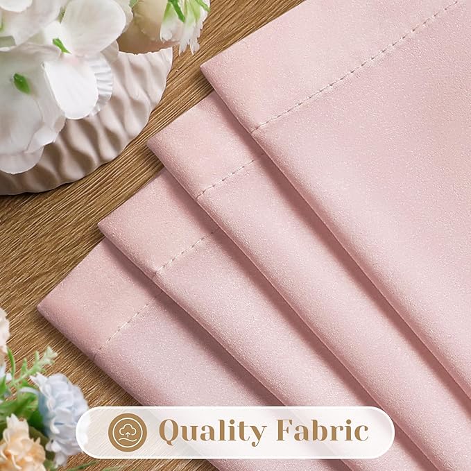 HOMEIDEAS Non-See-Through Light Pink Privacy Sheer Curtains, 52 X 96 Inches - Image 4