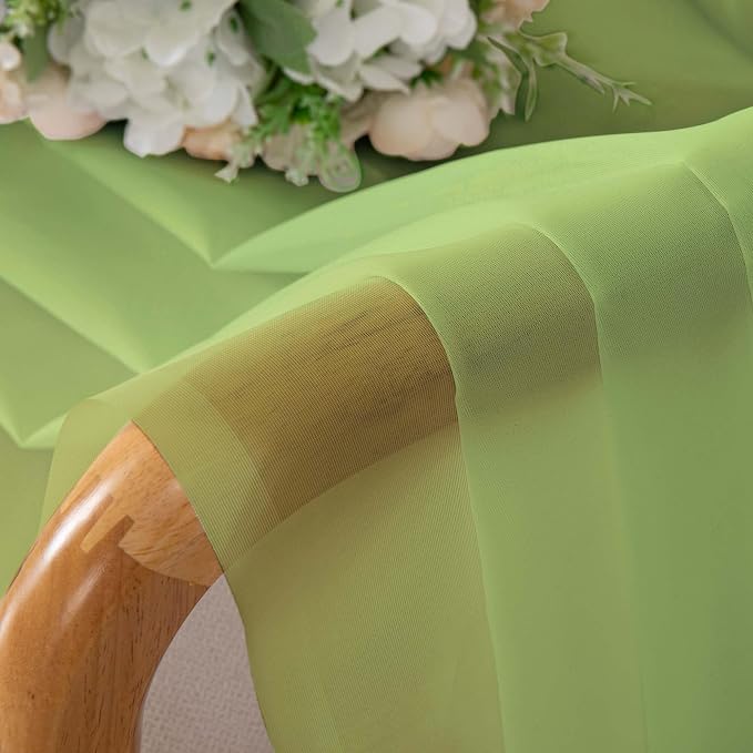 Chyhomenyc Sheer Lime Tier Curtains 24 Inch Length Set, Small Window Kitchen - Image 9