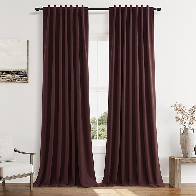Guken 100% Blackout Curtains 90 Inch Length 2 Panels Set by Guken