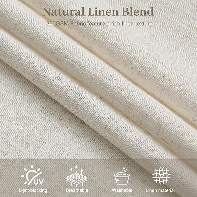 IVAPUPU Natural Pinch Pleated Curtains 84 Inch Length - Image 6