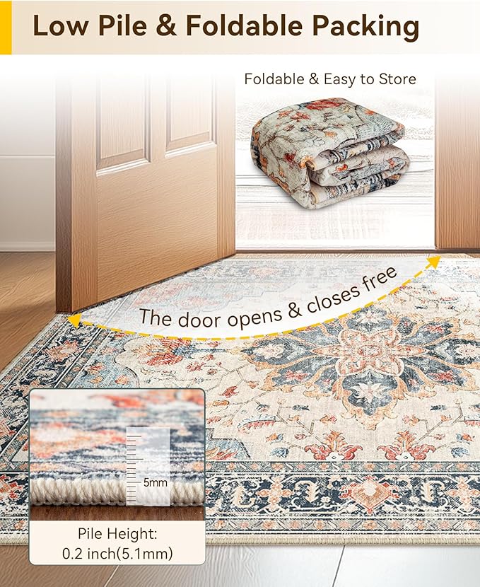 Area Rugs 2'x5' Runner Rug Non Slip Washable - Image 4