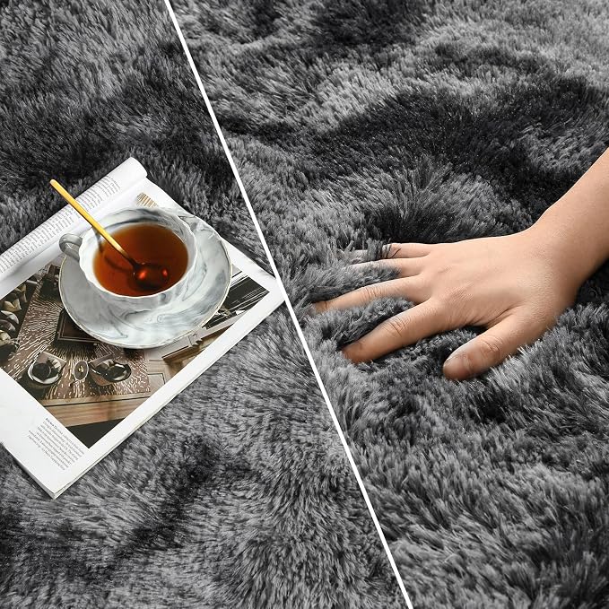 Large Shag Area Rugs 6 x 9, Tie-Dyed Plush Fuzzy Rugs - Image 4