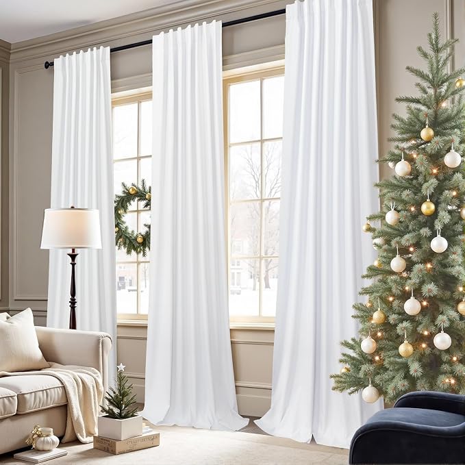 Long Curtain for Living Room 2 Panel Burg Custom 105 Inch Length Light Blocking - Image 2
