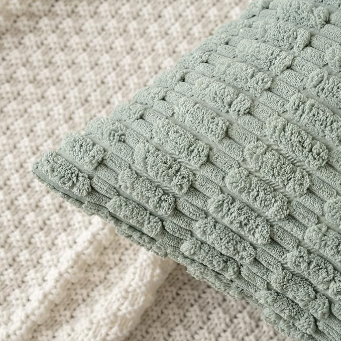 MIULEE Pack of 2 Spring Corduroy Decorative Euro Sham Throw Pillow Covers 24x24 - Image 2