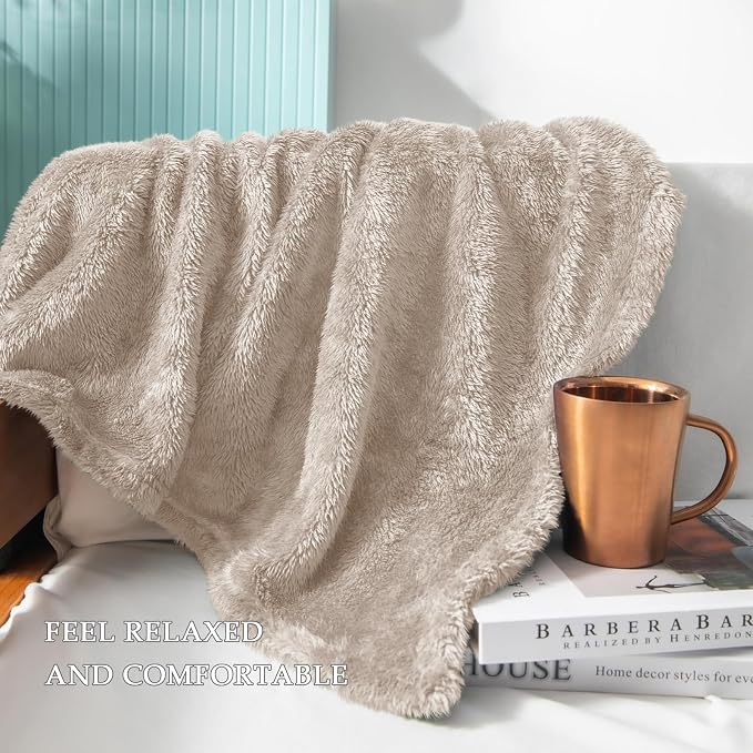 Exclusivo Mezcla Plush Fuzzy Fleece Bed Blanket Twin Size, Super Soft, Fluffy - Image 5