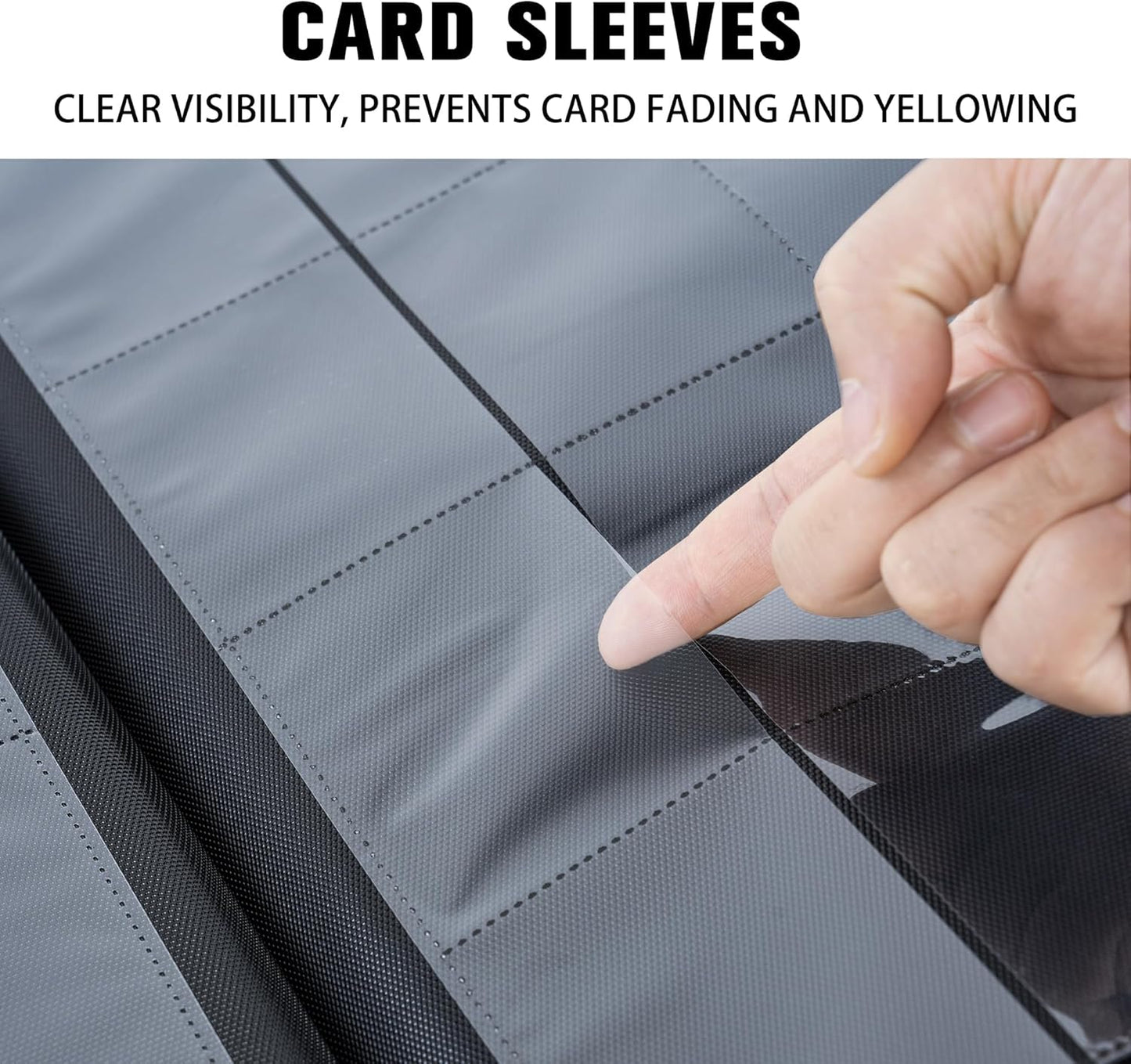 Premium 1000+ Pockets Card Binder,16 Pockets Trading Card Binder Ringless Side Loading Trading Card Album Folder for TCG -Black