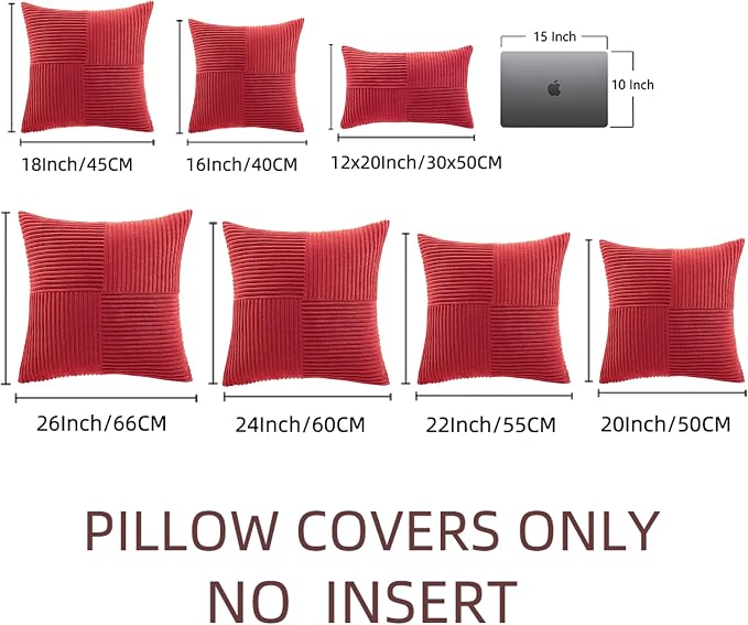 Fancy Homi 2 Packs Red Lumbar Decorative Throw Pillow Covers 12x20 Inch - Image 6