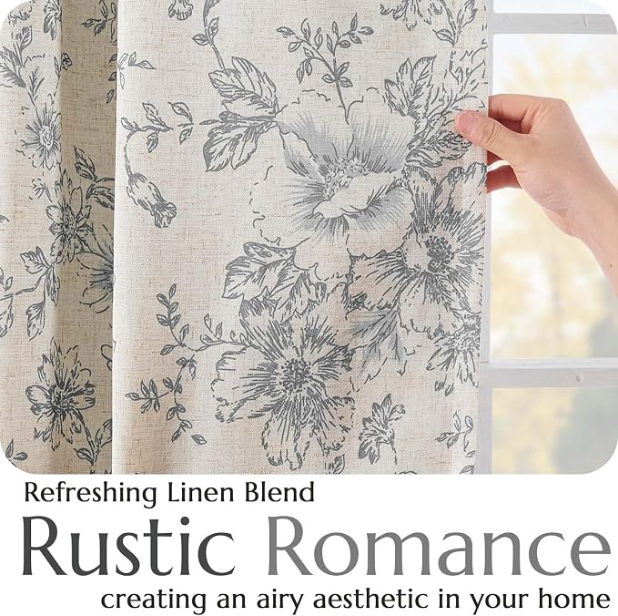 jinchan Blackout Floral Curtains - Image 4