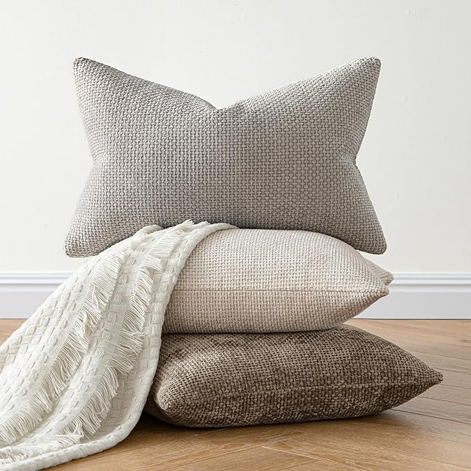 MIULEE Pack of 2 Couch Throw Pillow Covers 20x20 Inch Neutral Khaki Modern Boho - Image 4