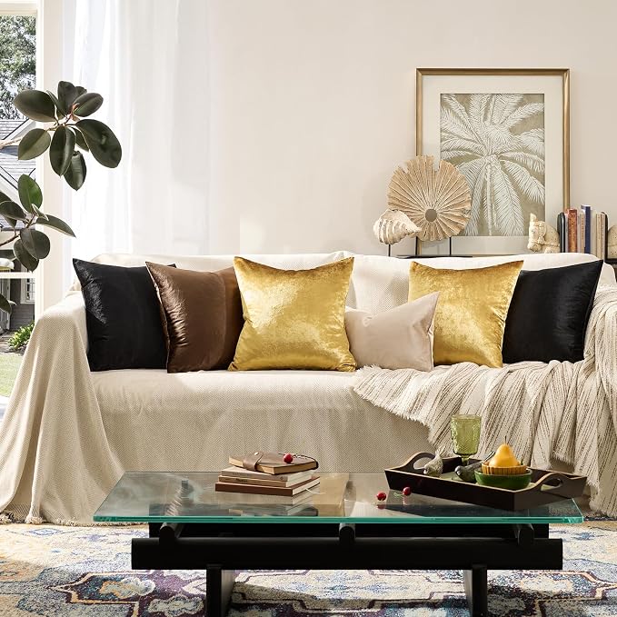 GIGIZAZA Gold Velvet Pillow Covers 26x26 - Image 5
