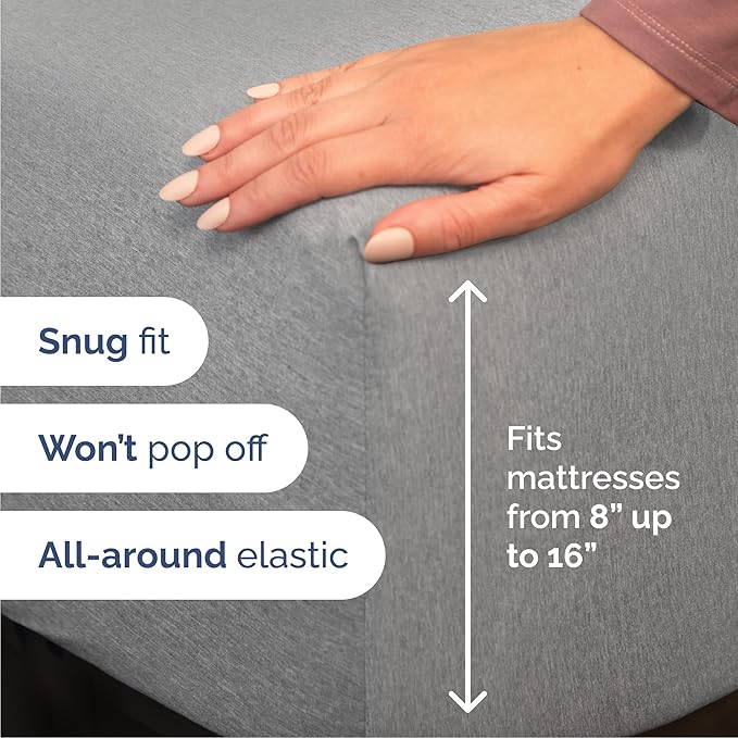 Cal King Size 4 Piece Sheet Set - Comfy Breathable & Cooling Bed Sheets Set - Hotel Luxury Bedding for Women, Men, Kids, Teens, Boys & Girls - Deep Pockets and Wrinkle Free - Grey (Heathered Sheets)