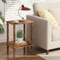 TUTOTAK End Table, Side Table, Nightstand, 2-Tier Storage Shelf, Sofa Side Table for Small Space, Living Room, Bed Room, Brown TB01BB034C