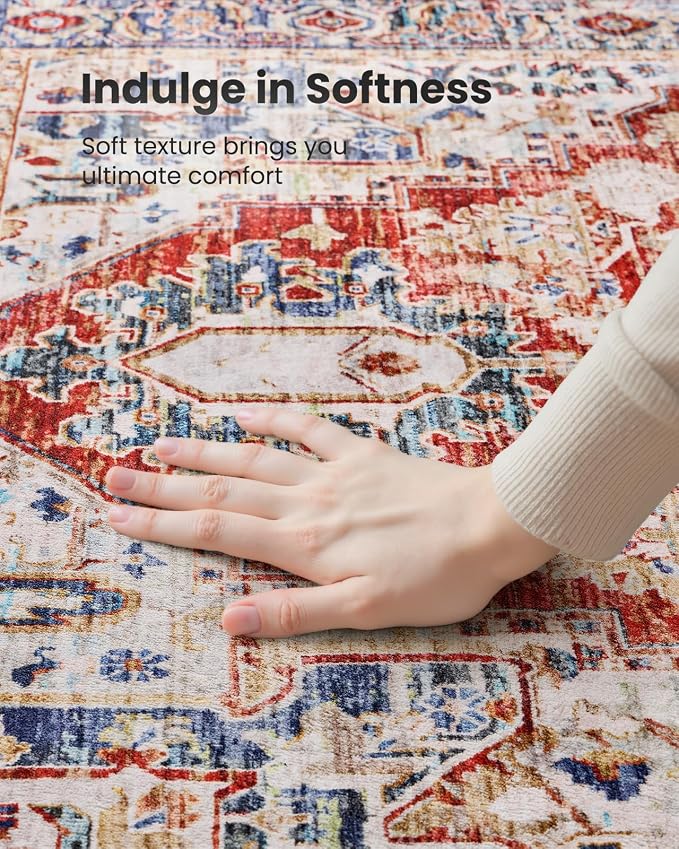 AMADA HOMEFURNISHING 8x10 Washable Area Rug, Low-Profile Large Area Rug - Image 6
