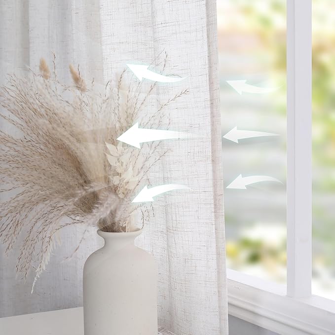 MYSKY HOME Linen Sliding Glass Door Curtains - Image 4