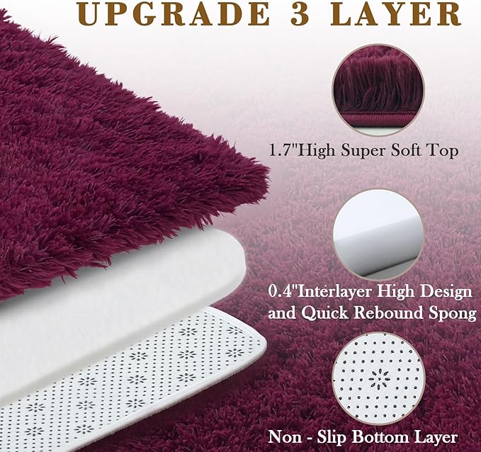 Rugs for Bedroom 4x6, Alfombras para Salas Shag Large Plush Soft Area Rug - Image 4