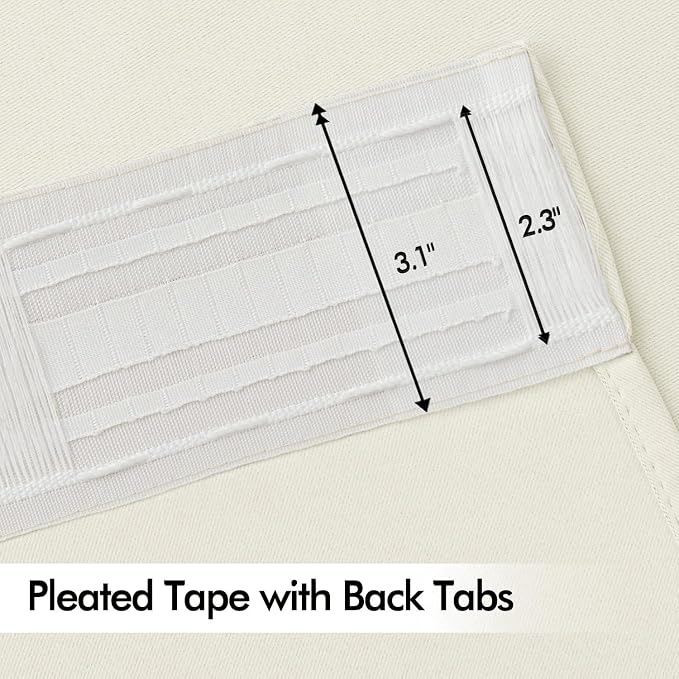 MIULEE Cream Back Tab Blackout Curtains 84 Inch Length 2 Panels Set - Image 4