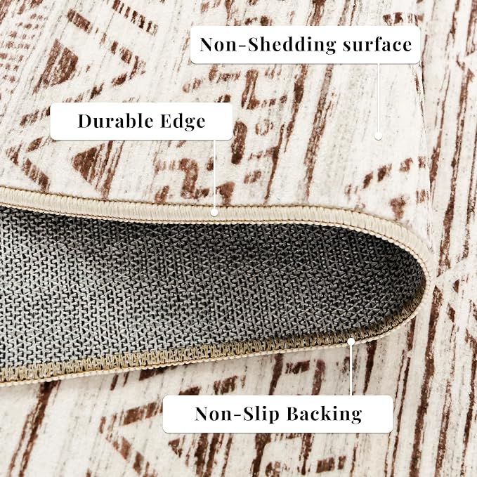 4x5 Washable Entryway Area Rug: Modern Moroccan Runner Rugs Indoor Soft Non - Image 6