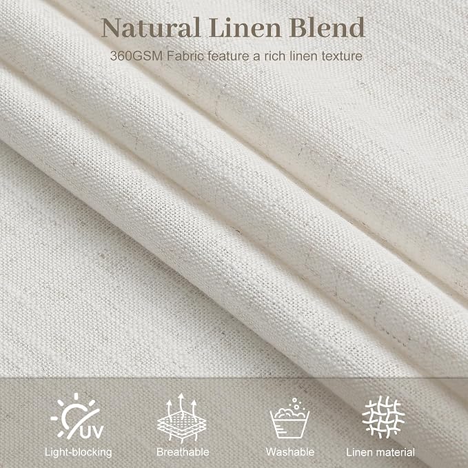 Extra Wide Pinch Pleated Linen Curtains - Image 7
