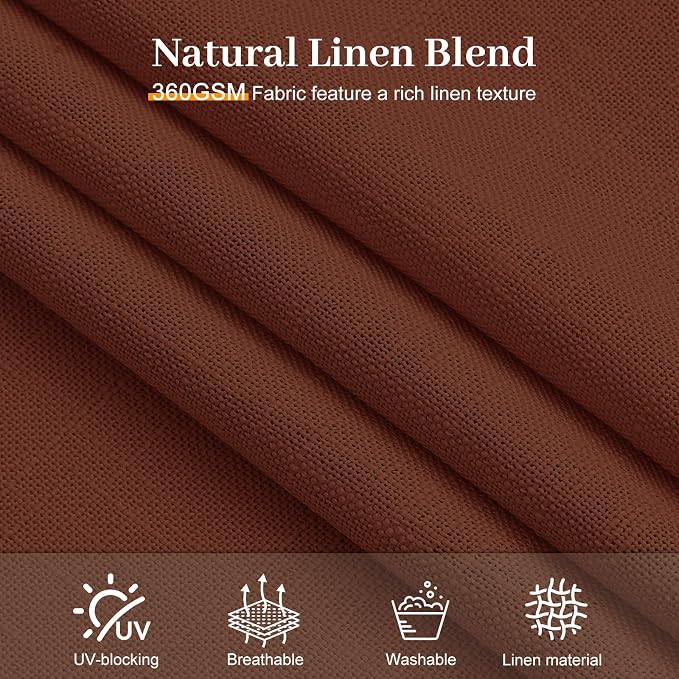 Pinch Pleated Linen Curtains 84 Inch Length 2 Panels Set, Light Filtering Linen - Image 8