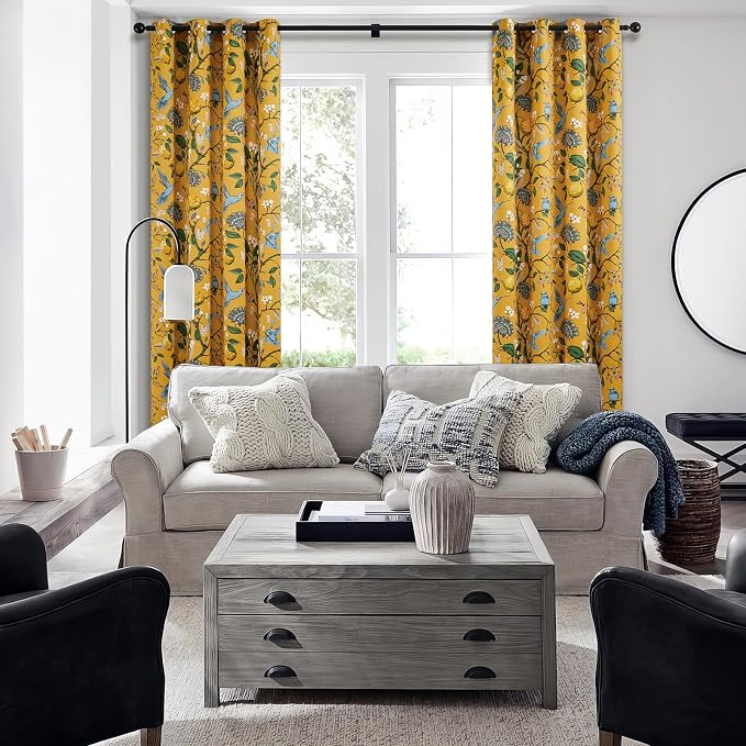 Topfinel 102 Inches Long Mustard Yellow Luxury Curtains - Image 5