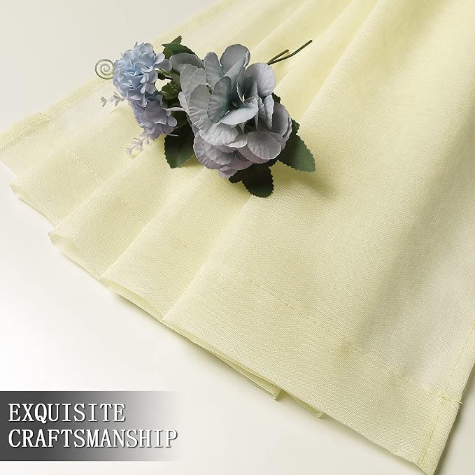 Tollpiz Sheer Tier Curtains Kitchen Linen Textured Half Curtain Sheers Light - Image 7