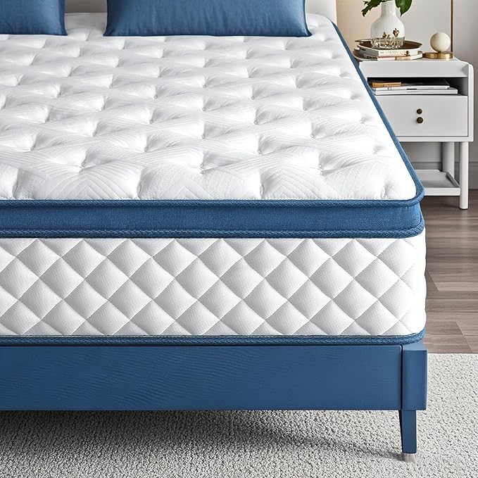 Queen Mattress 10 Inch Medium Firm,Hybrid Queen size Bed Mattress, Memory Foam Mattresses in a Box for Pressure Relief, Individual Pocket Spring-Motion Isolation with Edge Support, CertiPUR-US
