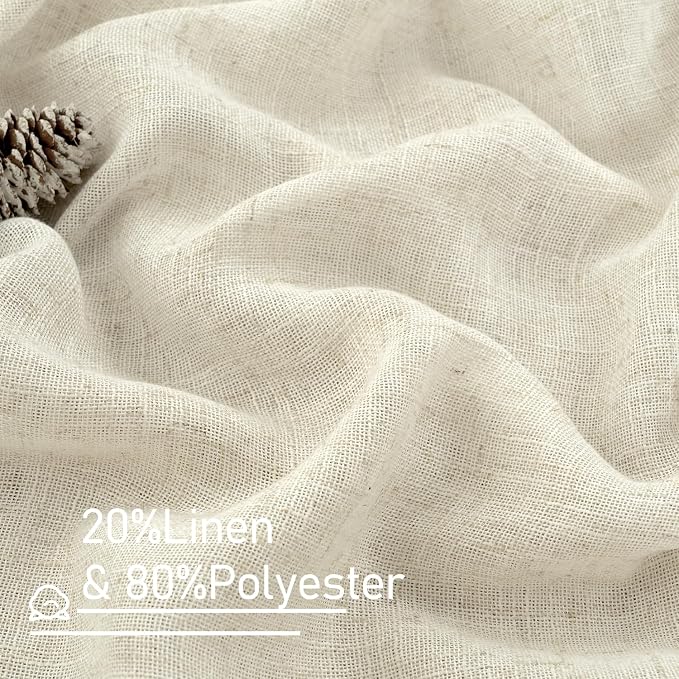 LAMIT Semi Sheer Linen Curtains 40 Inch Length - Image 3