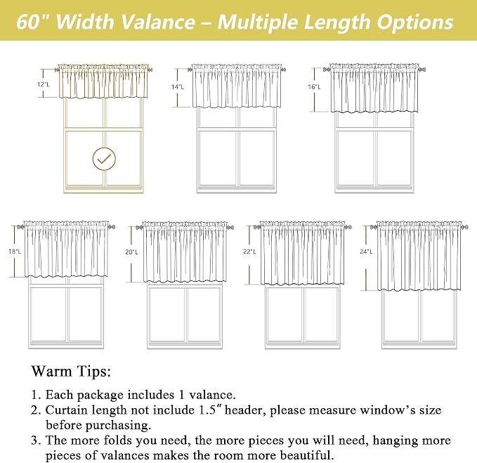 Sage Green Valances for Windows, Light Filtering Faux Linen Textured Small - Image 3